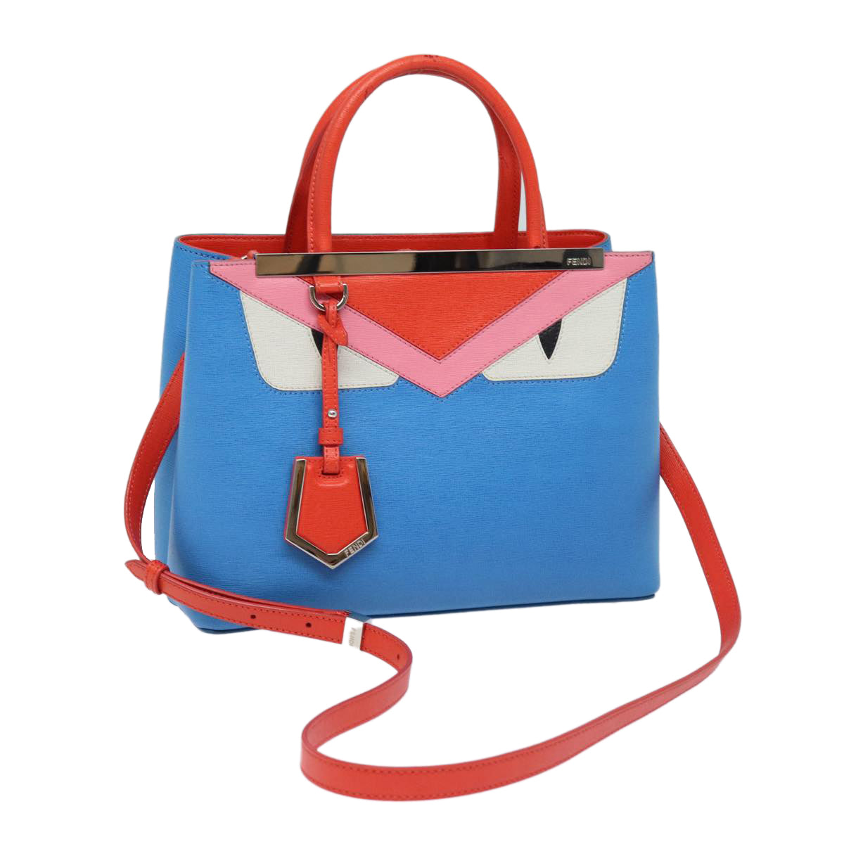 Luxury Fendi Hand Bag Leather 2way Blue77771A