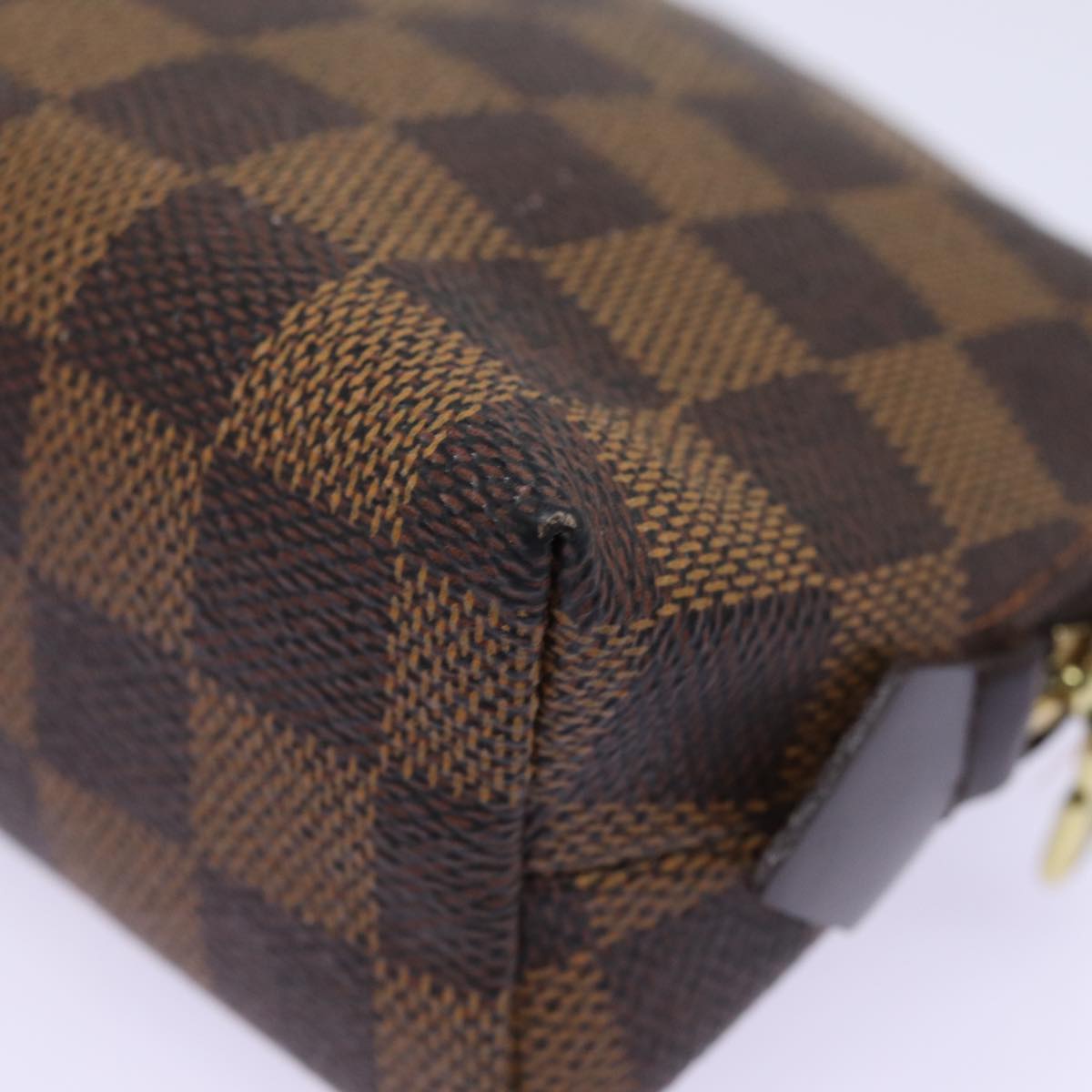 LOUIS VUITTON Damier Ebene Pochette Cosmetic PM Pouch N47516 LV 77849