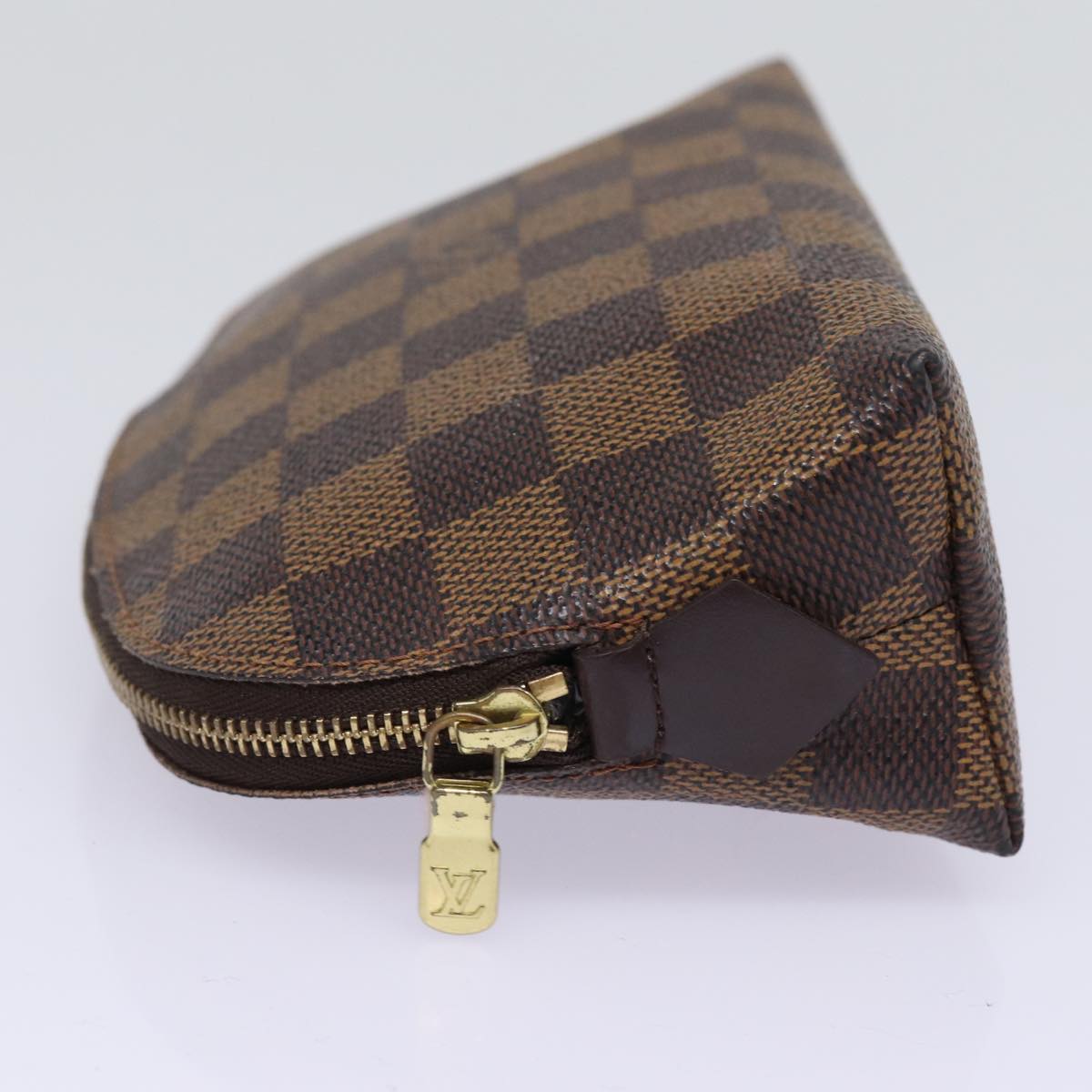 LOUIS VUITTON Damier Ebene Pochette Cosmetic PM Pouch N47516 LV 77849