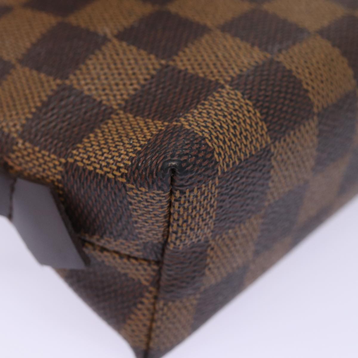 LOUIS VUITTON Damier Ebene Pochette Cosmetic PM Pouch N47516 LV 77849