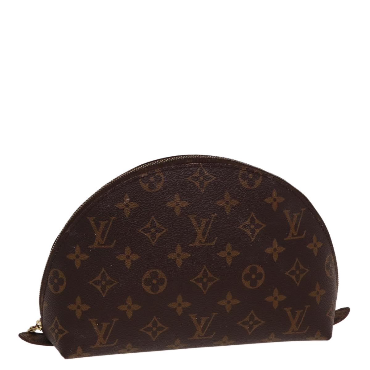 LOUIS VUITTON Monogram Trousse Demi Ronde Cosmetic Pouch M47520 LV 77855