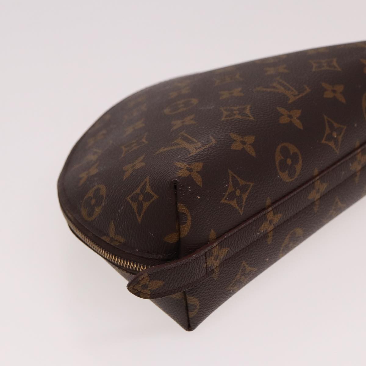 LOUIS VUITTON Monogram Trousse Demi Ronde Cosmetic Pouch M47520 LV 77855