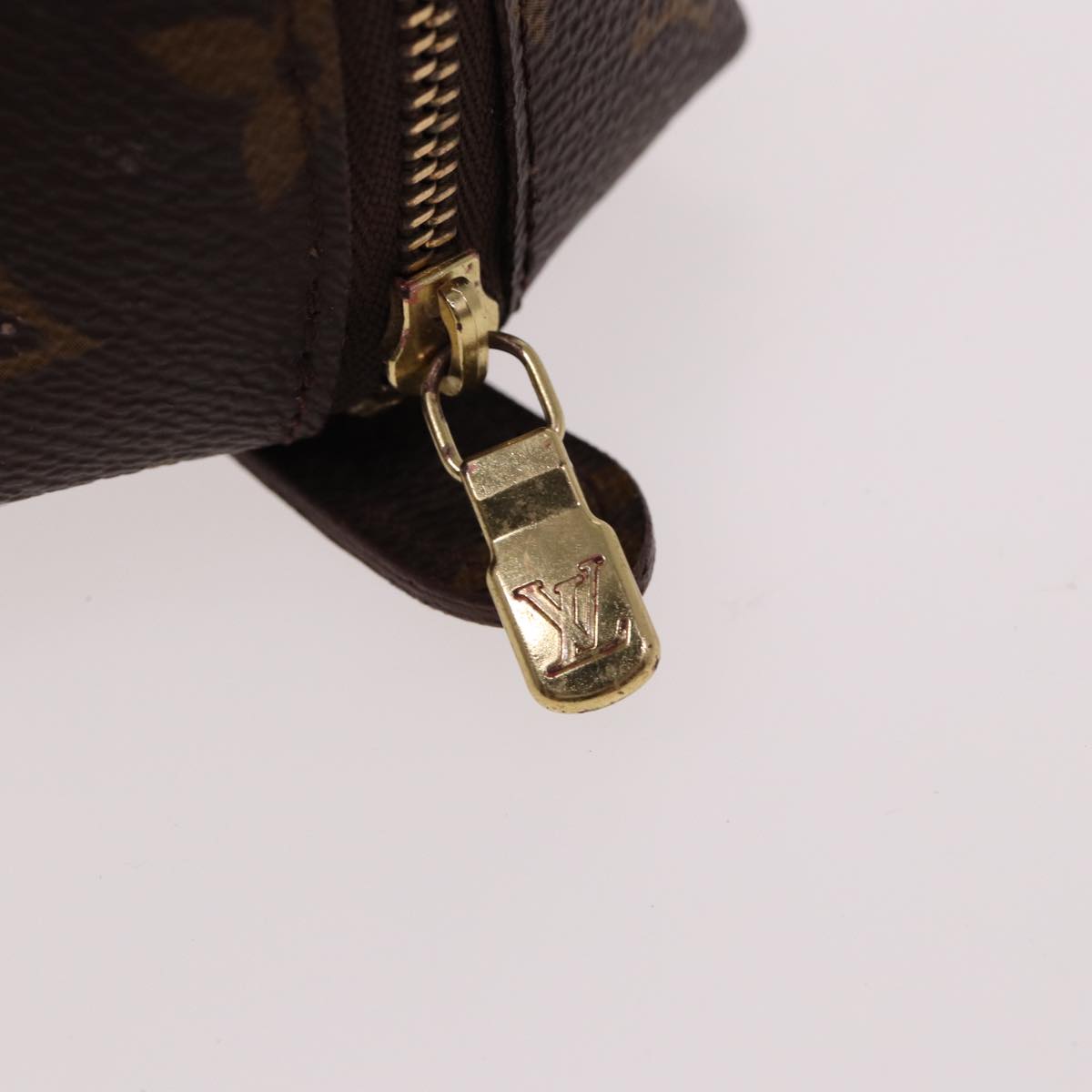 LOUIS VUITTON Monogram Trousse Demi Ronde Cosmetic Pouch M47520 LV 77855