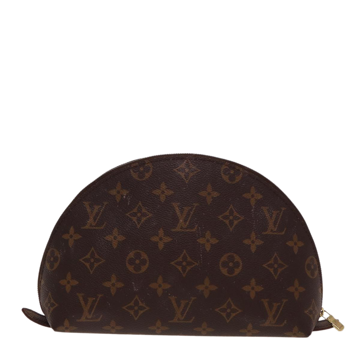 LOUIS VUITTON Monogram Trousse Demi Ronde Cosmetic Pouch M47520 LV 77855