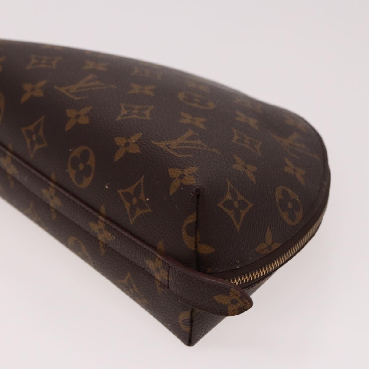 LOUIS VUITTON Monogram Trousse Demi Ronde Cosmetic Pouch M47520 LV 77855