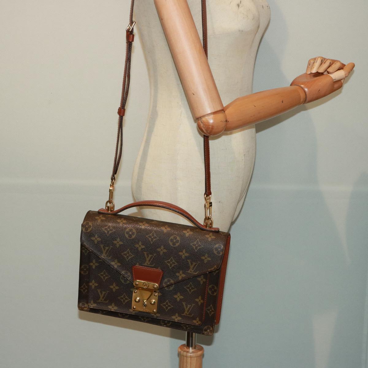 LOUIS VUITTON Monogram Monceau 26 Shoulder Bag M51187 LV 77864