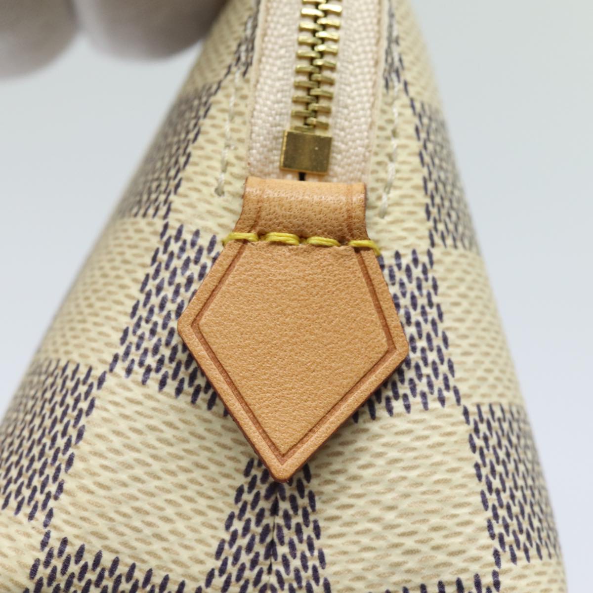 LOUIS VUITTON Damier Azur Pochette Cosmetic PM Pouch N60024 LV 77924A