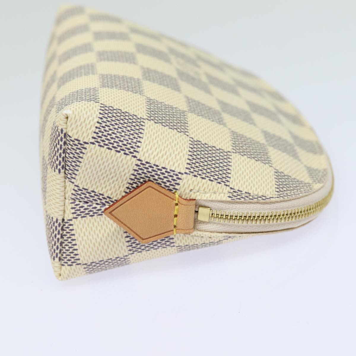 LOUIS VUITTON Damier Azur Pochette Cosmetic PM Pouch N60024 LV 77924A