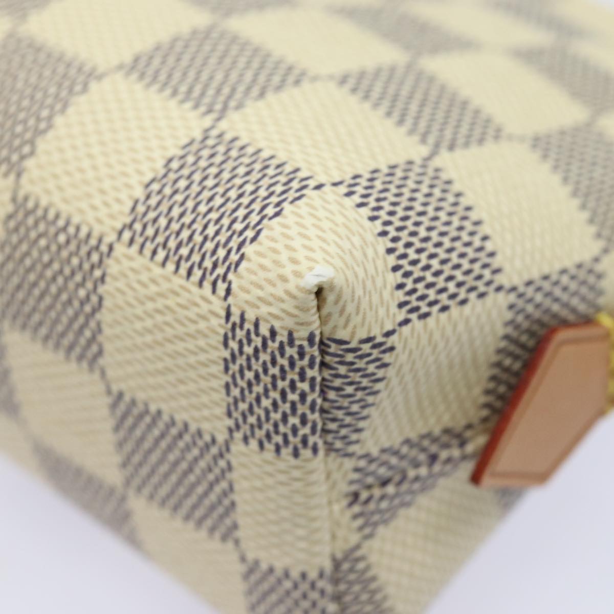 LOUIS VUITTON Damier Azur Pochette Cosmetic PM Pouch N60024 LV 77924A