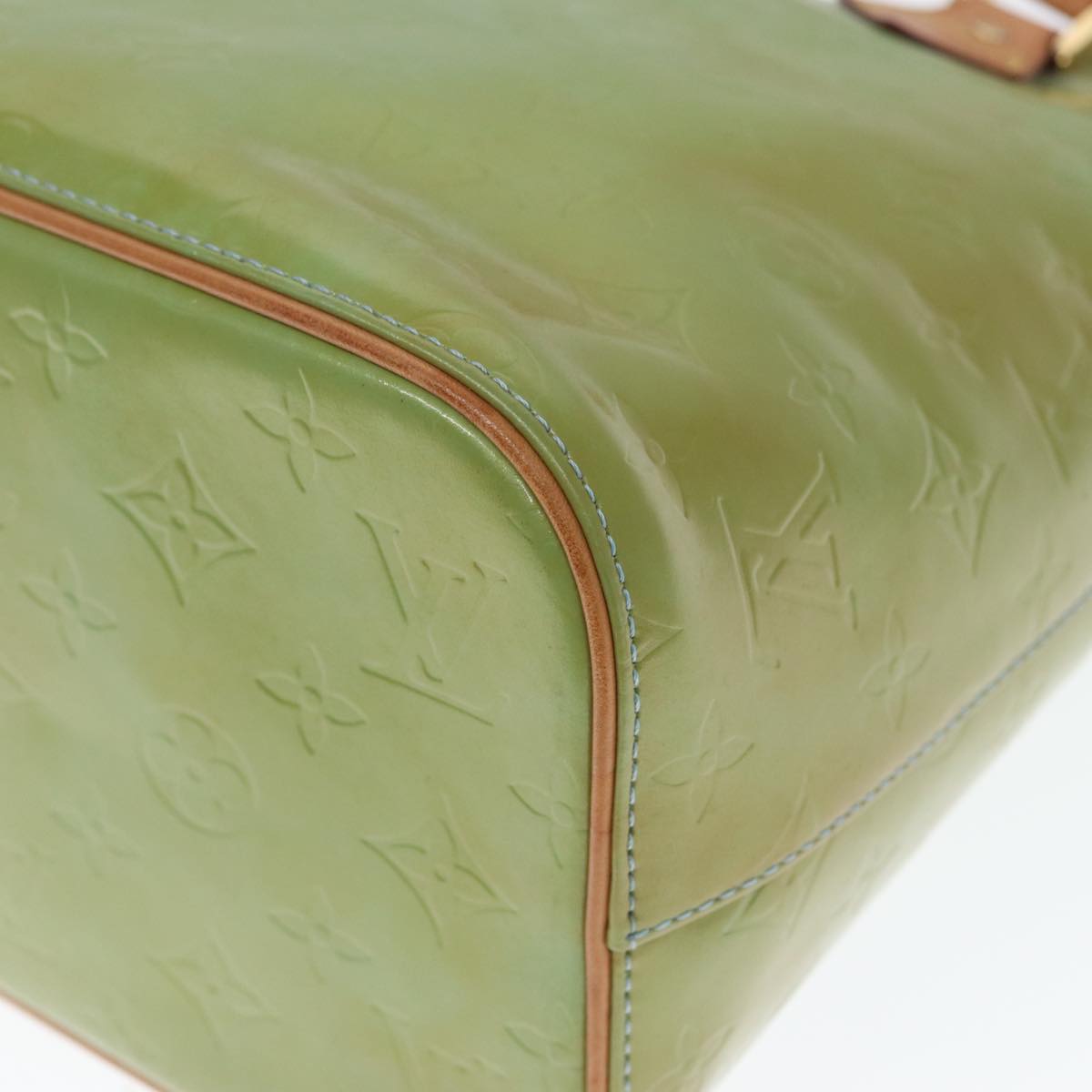 LOUIS VUITTON Monogram Vernis Houston Hand Bag Baby Blue M91005 LV 77930