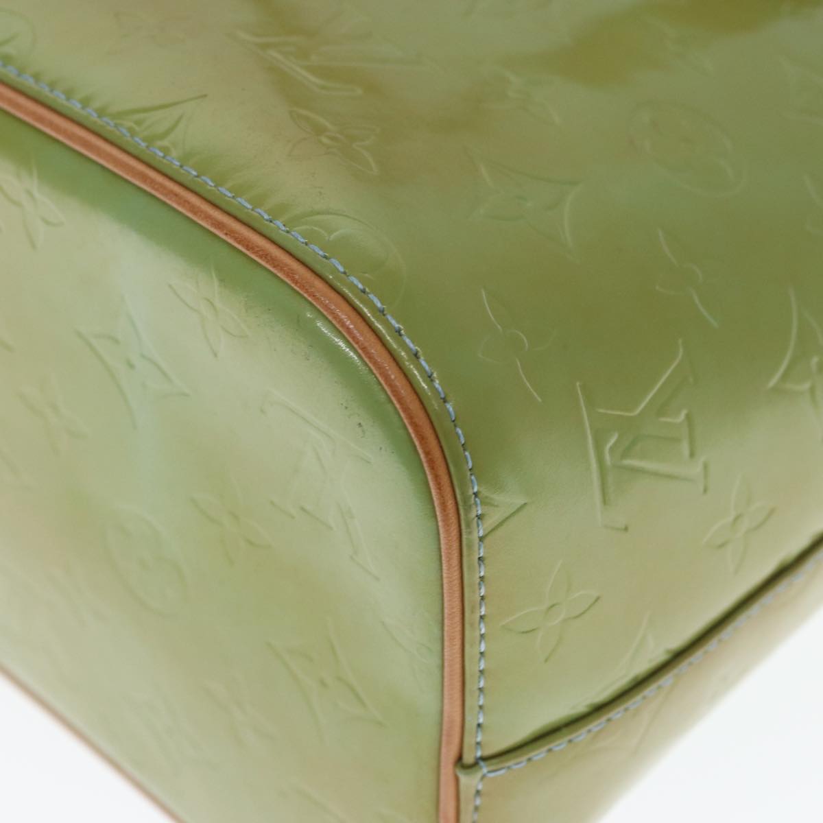 LOUIS VUITTON Monogram Vernis Houston Hand Bag Baby Blue M91005 LV 77930