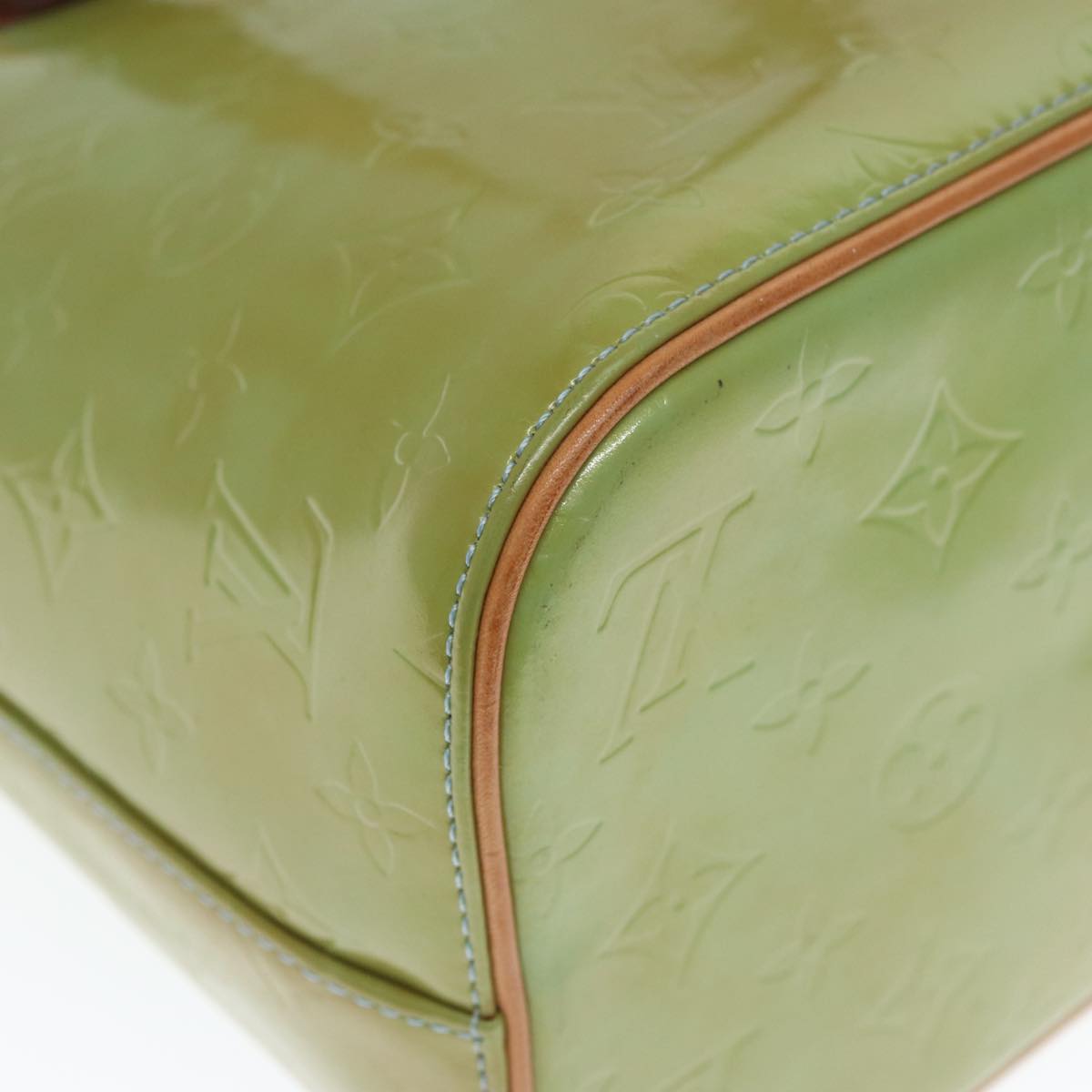 LOUIS VUITTON Monogram Vernis Houston Hand Bag Baby Blue M91005 LV 77930