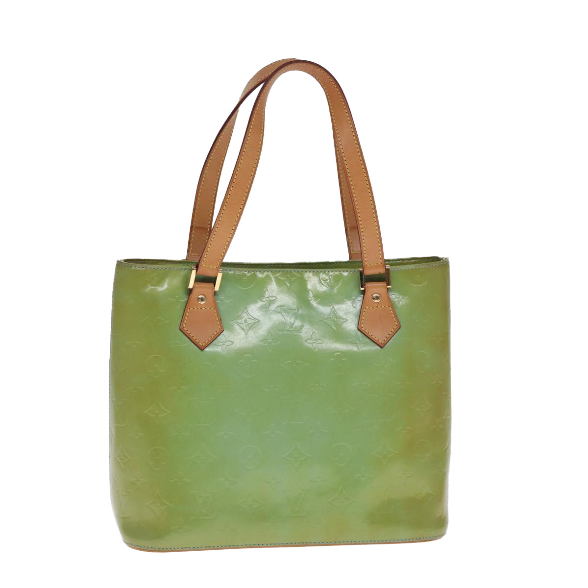 LOUIS VUITTON Monogram Vernis Houston Hand Bag Baby Blue M91005 LV 77930
