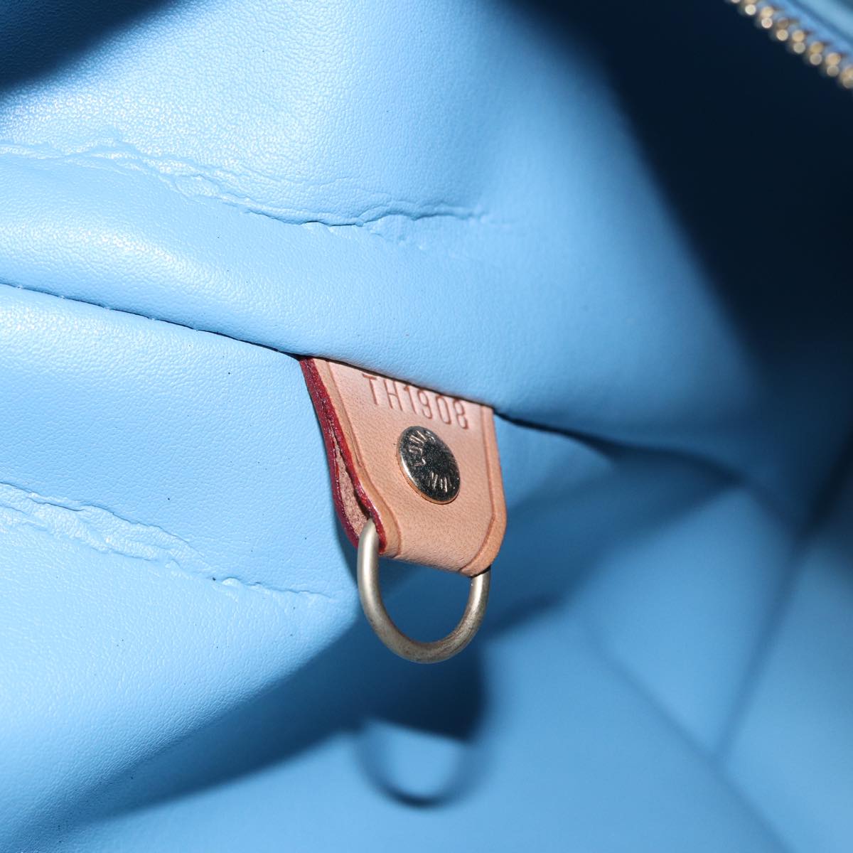 LOUIS VUITTON Monogram Vernis Houston Hand Bag Baby Blue M91005 LV 77930