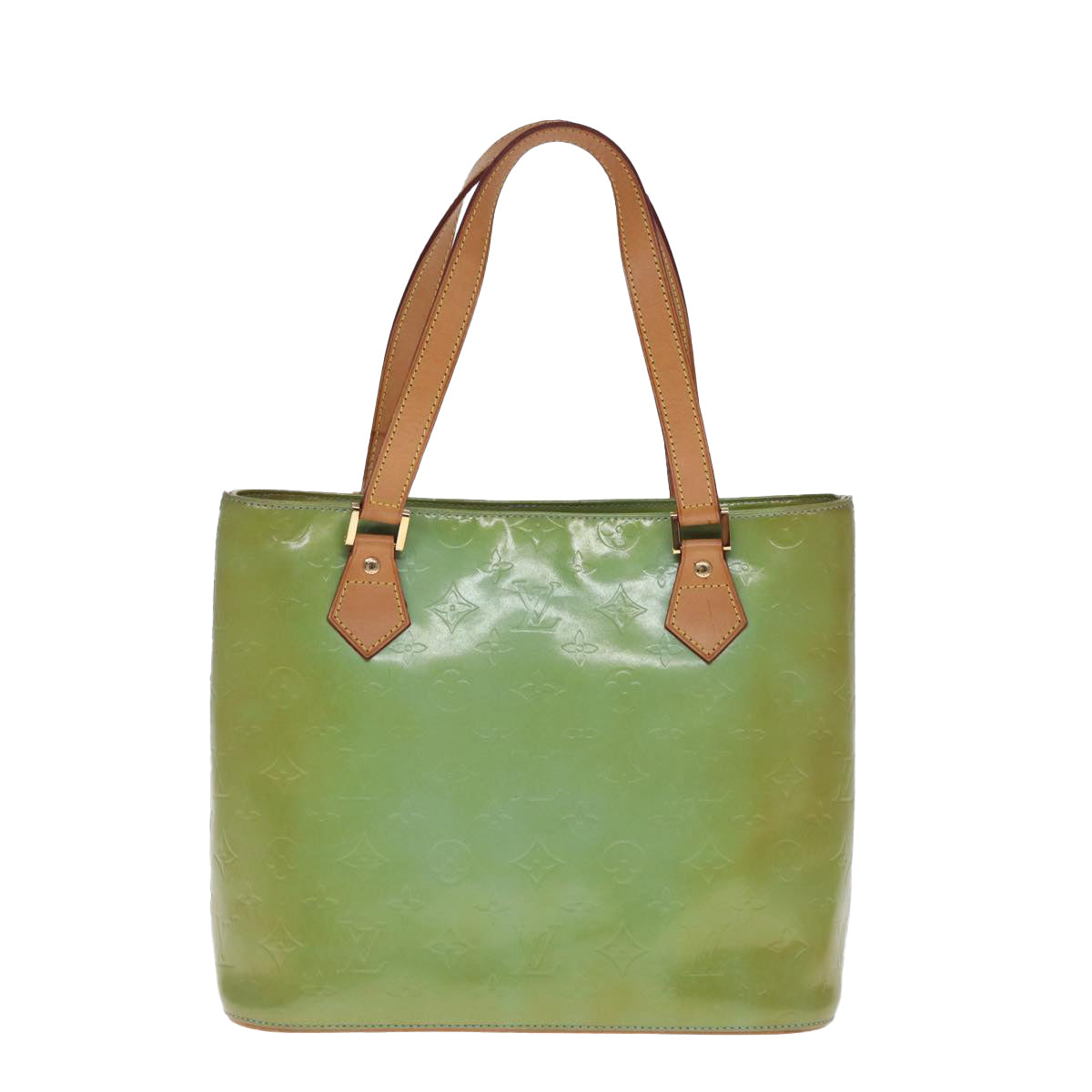 LOUIS VUITTON Monogram Vernis Houston Hand Bag Baby Blue M91005 LV 77930