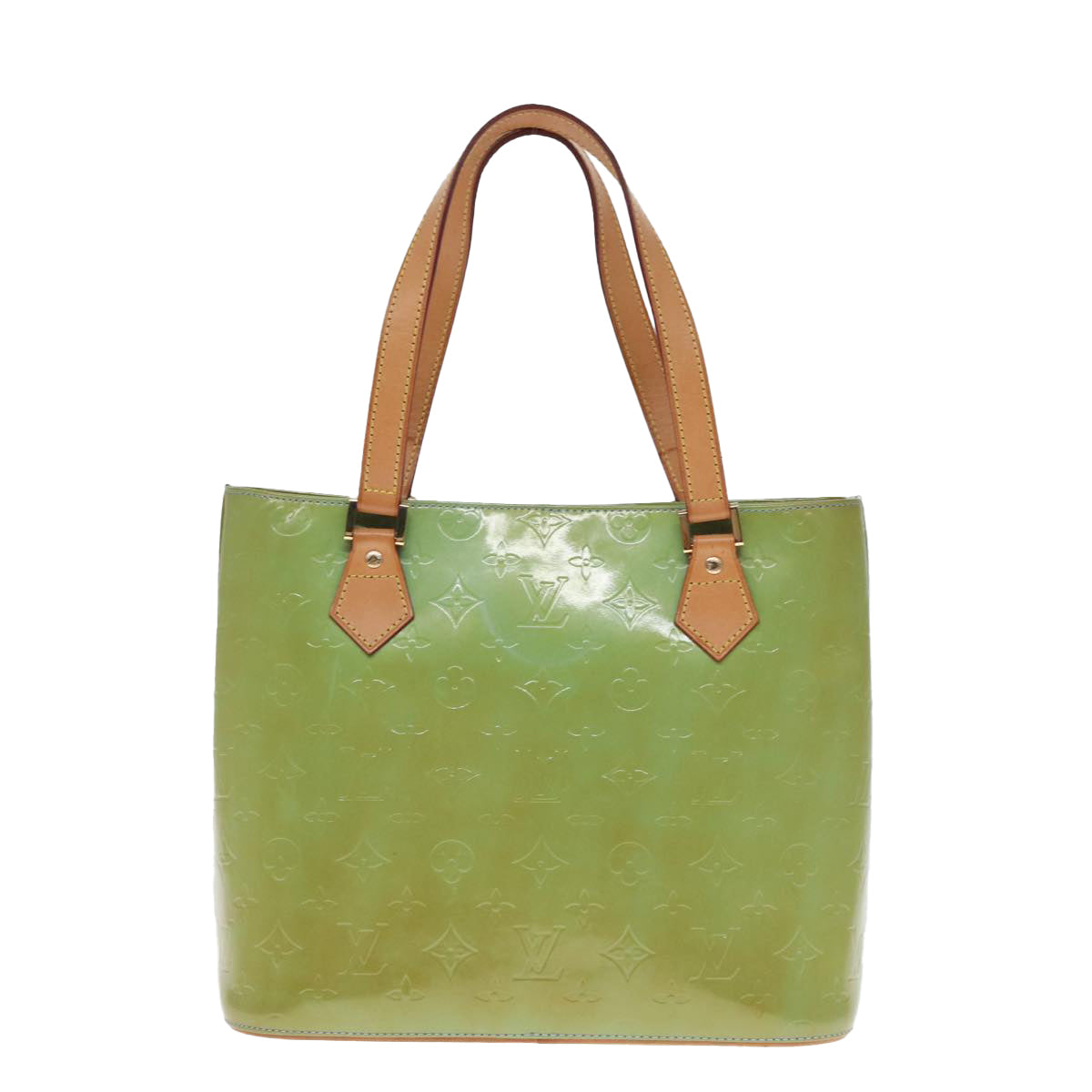 LOUIS VUITTON Monogram Vernis Houston Hand Bag Baby Blue M91005 LV 77930