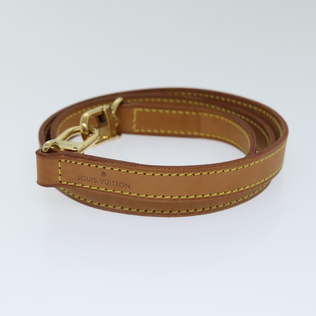 LOUIS VUITTON Shoulder Strap Leather 35.4"" Beige LV 77975