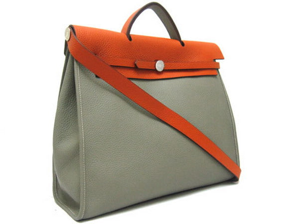 Luxury Hermes Herbag H1090L 2way Grey