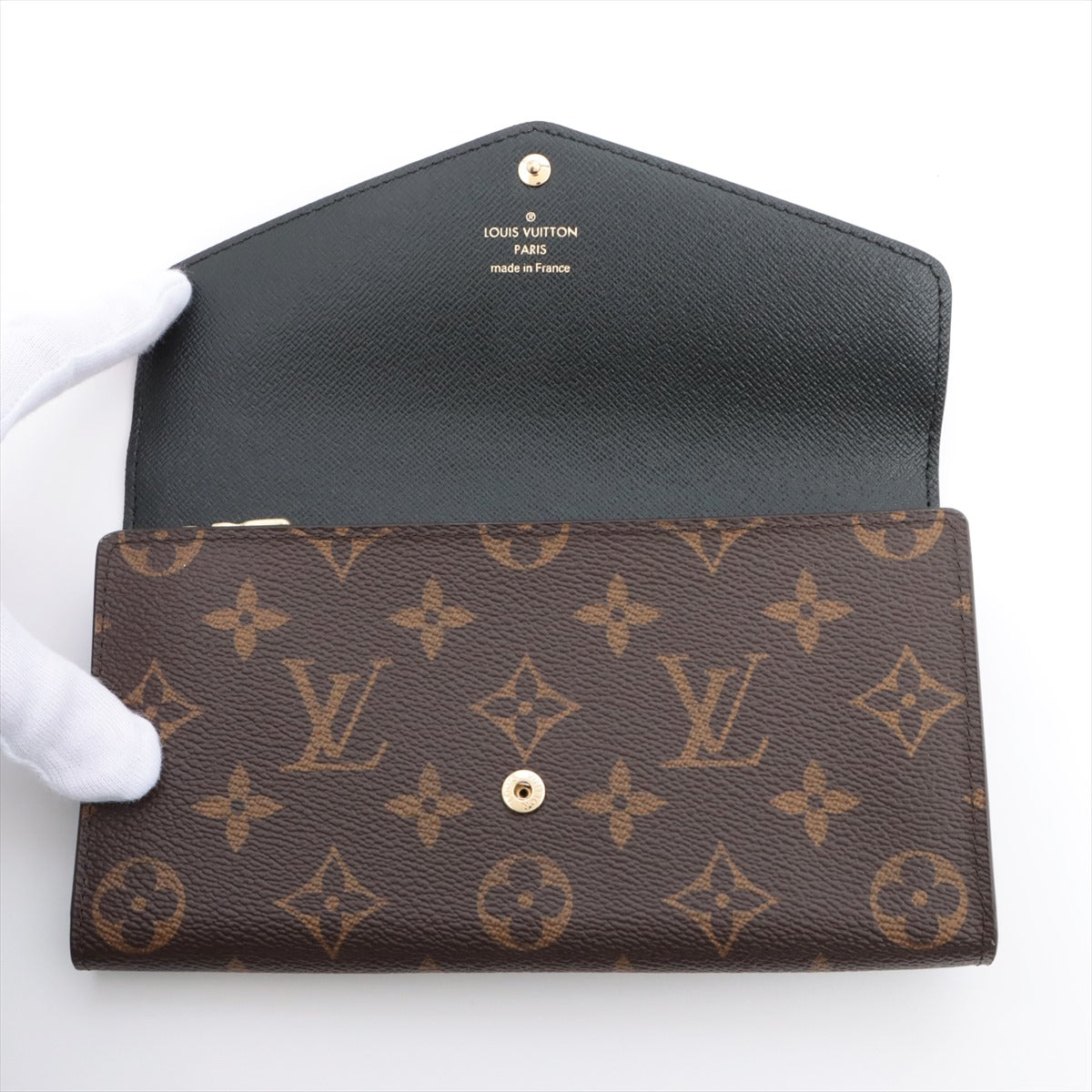 Louis Vuitton Giant Monogram Reversee Portfolio Sarah M80726 Black  Brown Long  Reaction Wallet