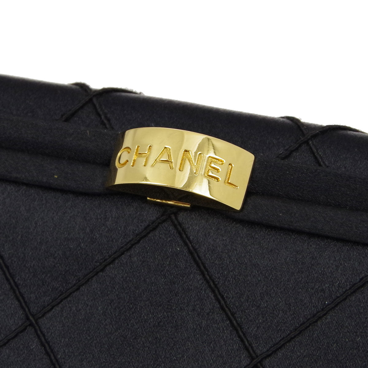 Luxury Chanel * 1997-1999 Black Satin Box Vanity Shoulder Bag