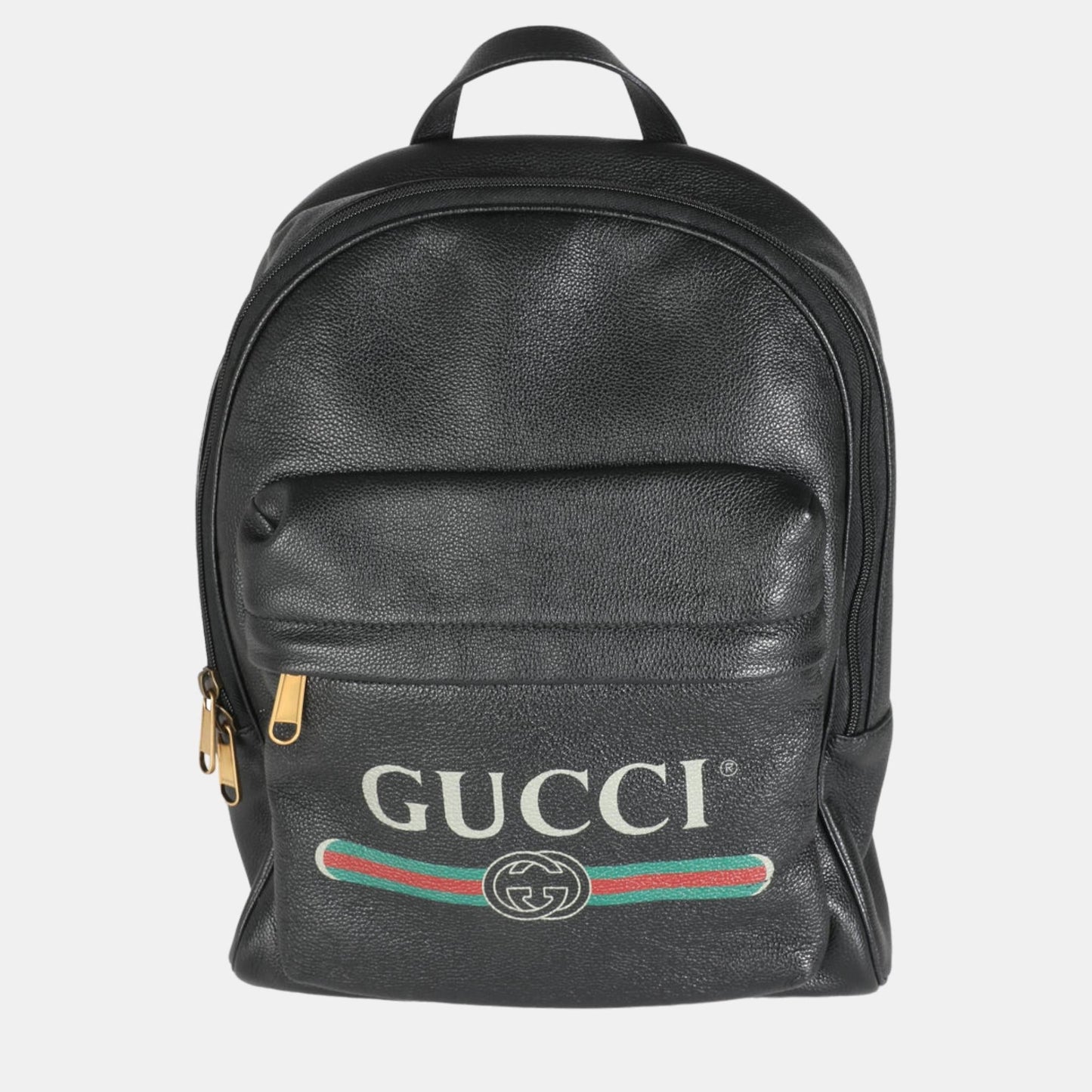 Luxury Gucci Trending 2025 Black Calfskin Vintage Logo Day Backpack