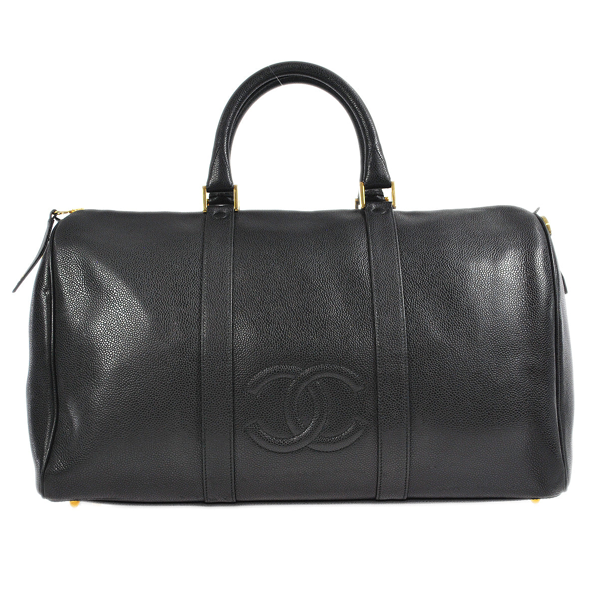 Luxury Chanel 1994-1996 Timeless Boston 45 Black Caviar