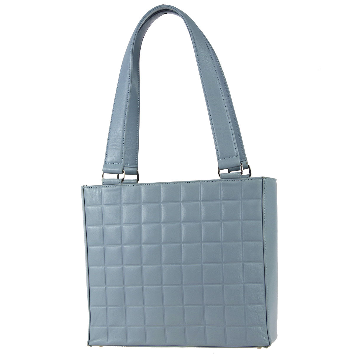 Luxury Chanel * 2001-2003 Light Blue Lambskin Choco Bar Tote Handbag