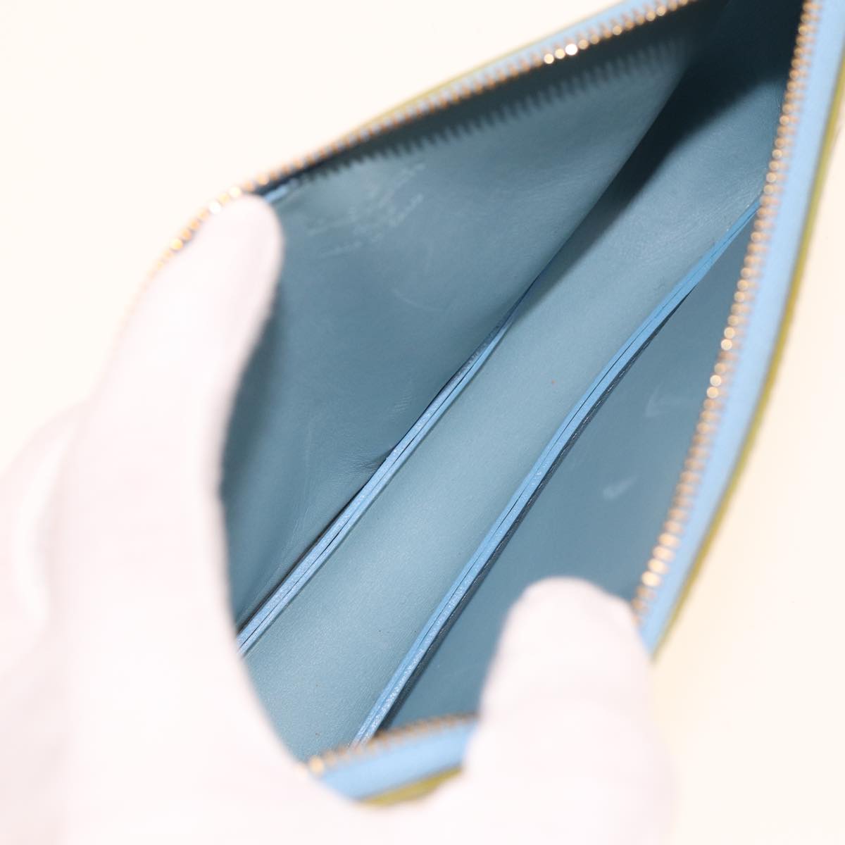 LOUIS VUITTON Monogram Vernis Lexington Pouch Baby Blue M91011 LV 78009
