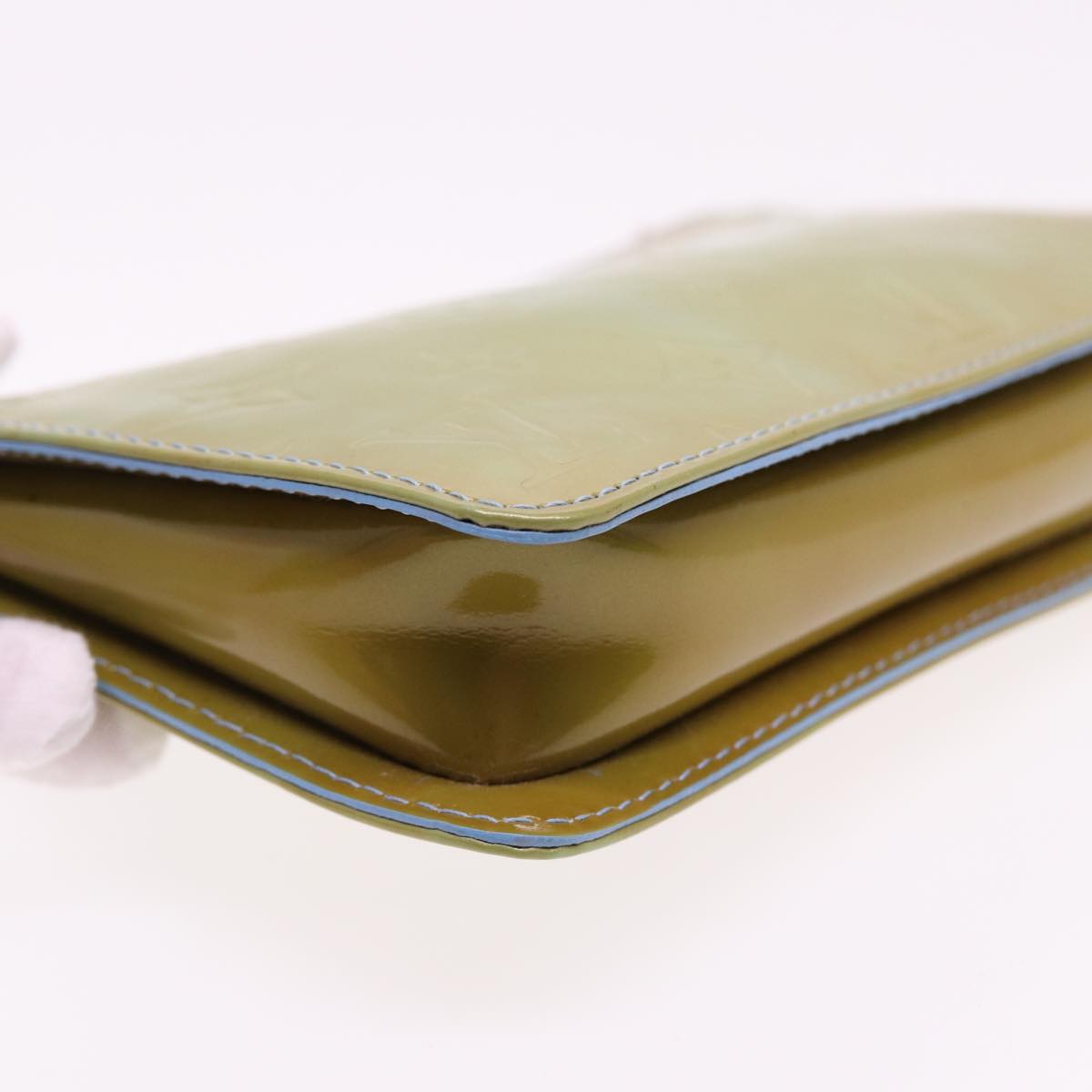 LOUIS VUITTON Monogram Vernis Lexington Pouch Baby Blue M91011 LV 78009