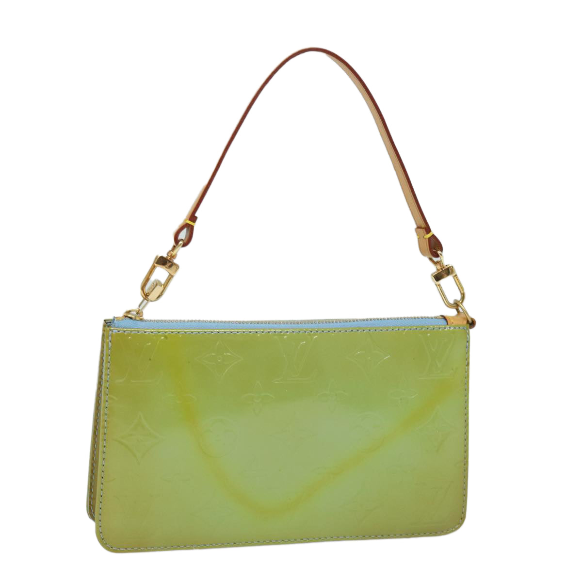 LOUIS VUITTON Monogram Vernis Lexington Pouch Baby Blue M91011 LV 78038