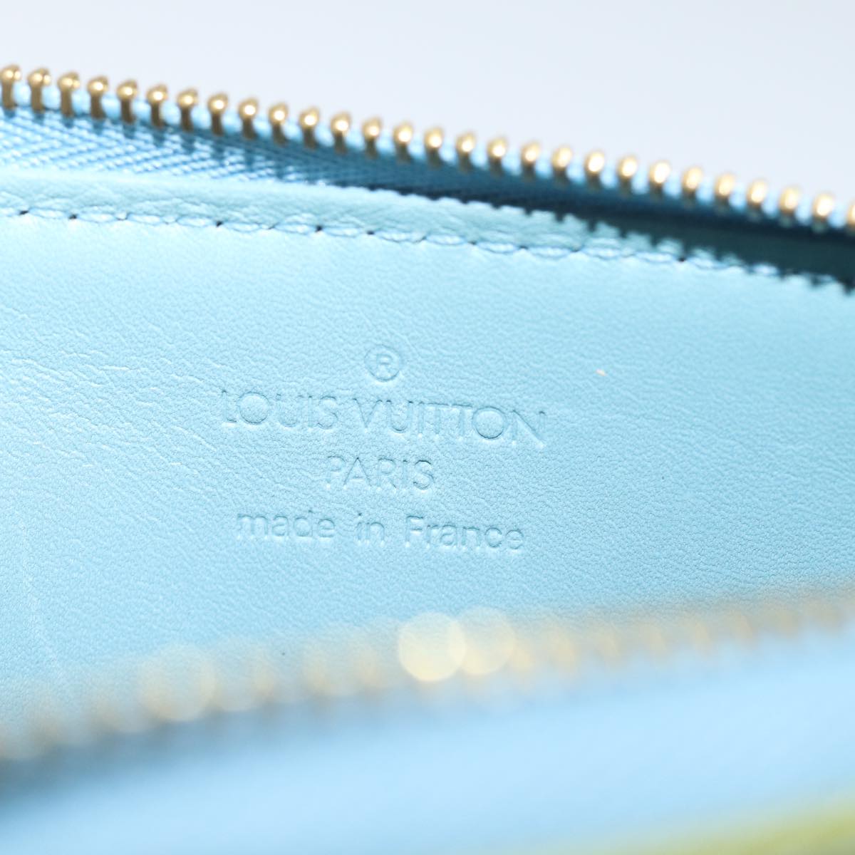 LOUIS VUITTON Monogram Vernis Lexington Pouch Baby Blue M91011 LV 78038