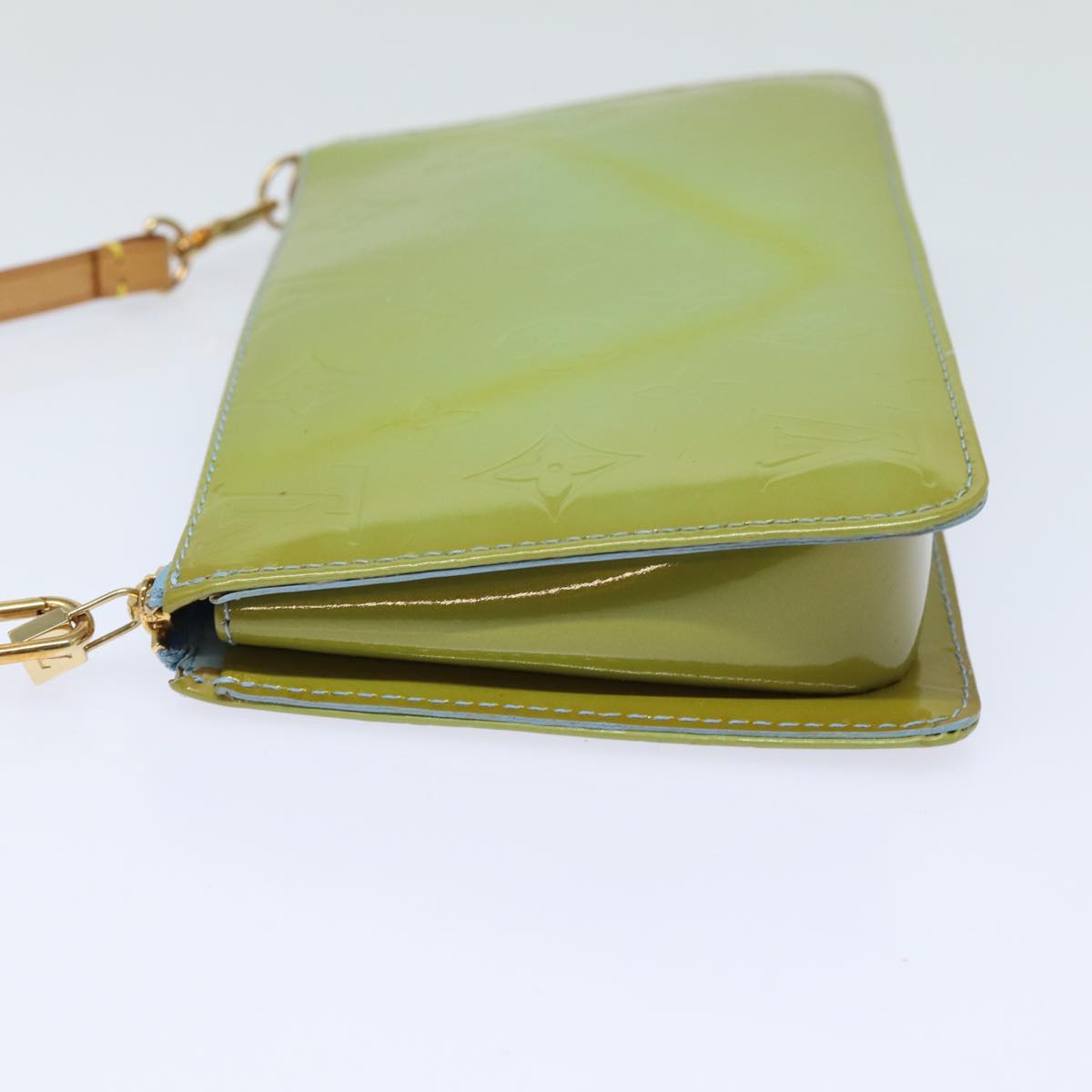 LOUIS VUITTON Monogram Vernis Lexington Pouch Baby Blue M91011 LV 78038