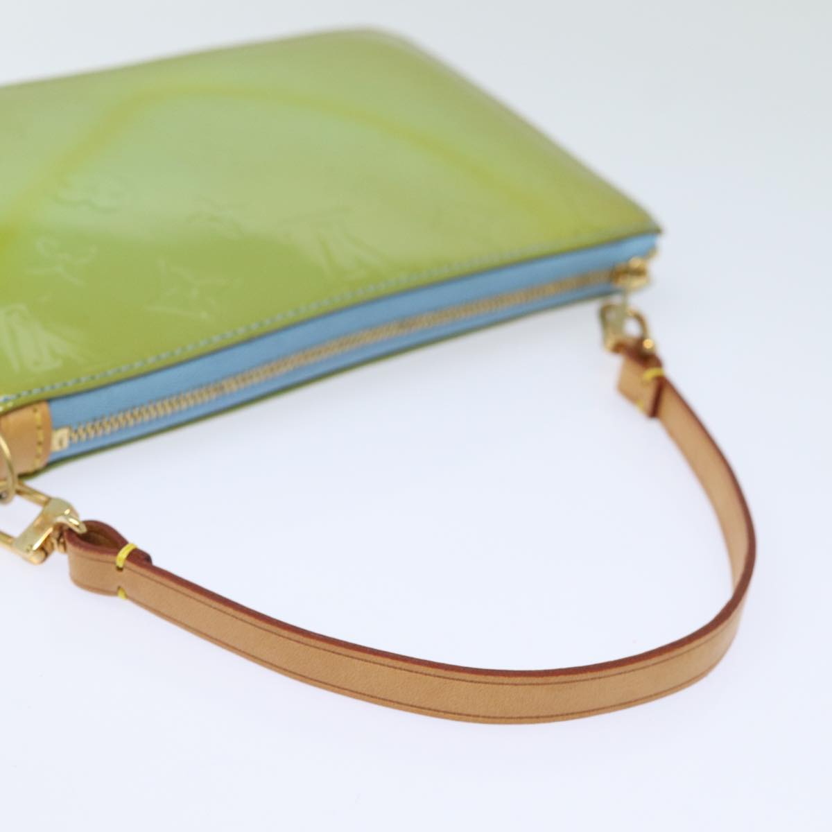 LOUIS VUITTON Monogram Vernis Lexington Pouch Baby Blue M91011 LV 78038
