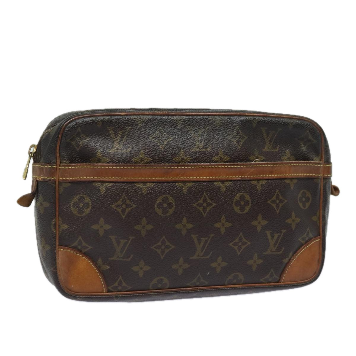 LOUIS VUITTON Monogram Compiegne 28 Clutch Bag M51845 LV 78057