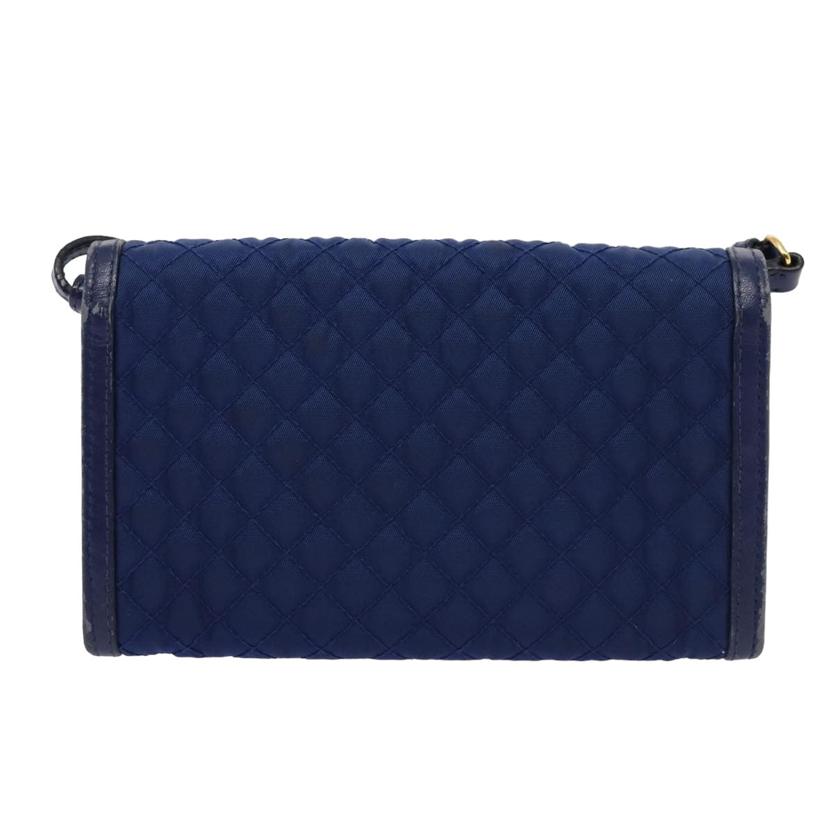Luxury PradaShoulder Wallet Nylon Leather Blue 78077