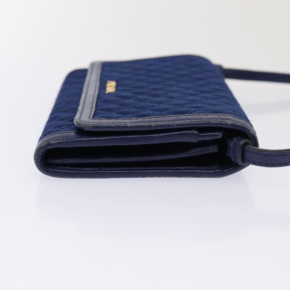 Luxury PradaShoulder Wallet Nylon Leather Blue 78077