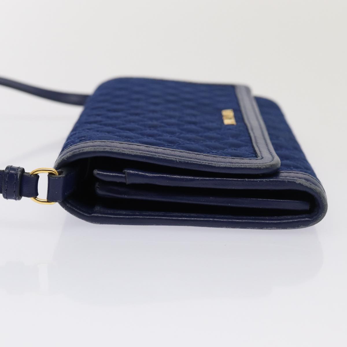 Luxury PradaShoulder Wallet Nylon Leather Blue 78077