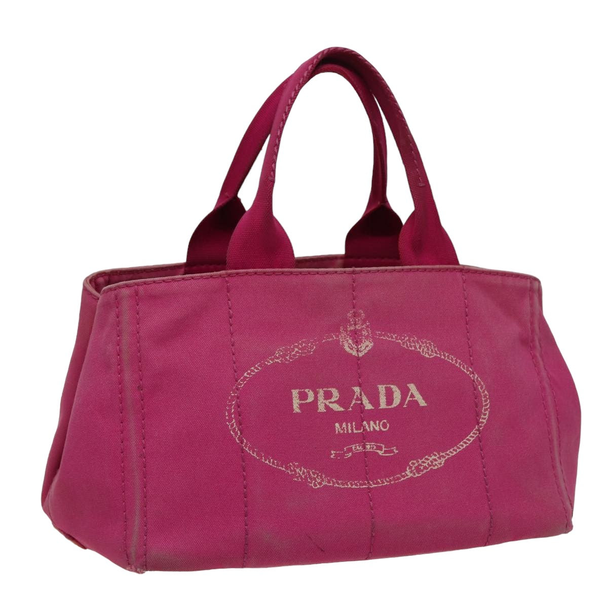 Luxury PradaCanapa MM Hand Bag Denim Pink 78268