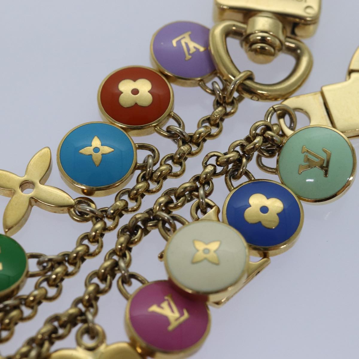 LOUIS VUITTON Monogram Porte Cles Chainne Pastilles Charm M66172 LV 78295