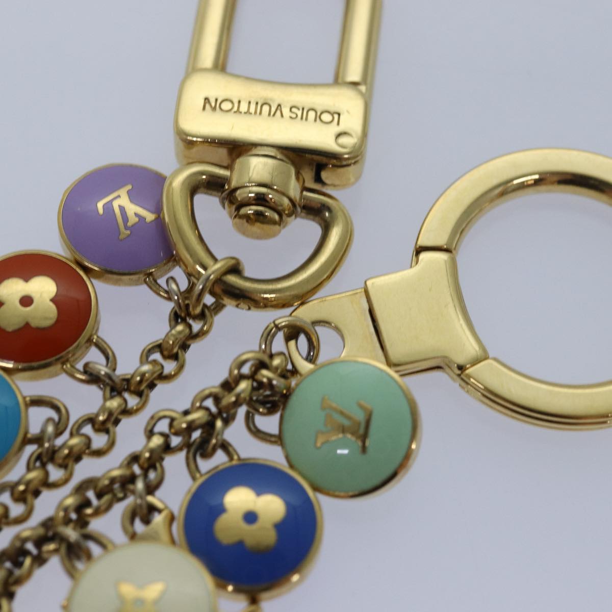 LOUIS VUITTON Monogram Porte Cles Chainne Pastilles Charm M66172 LV 78295