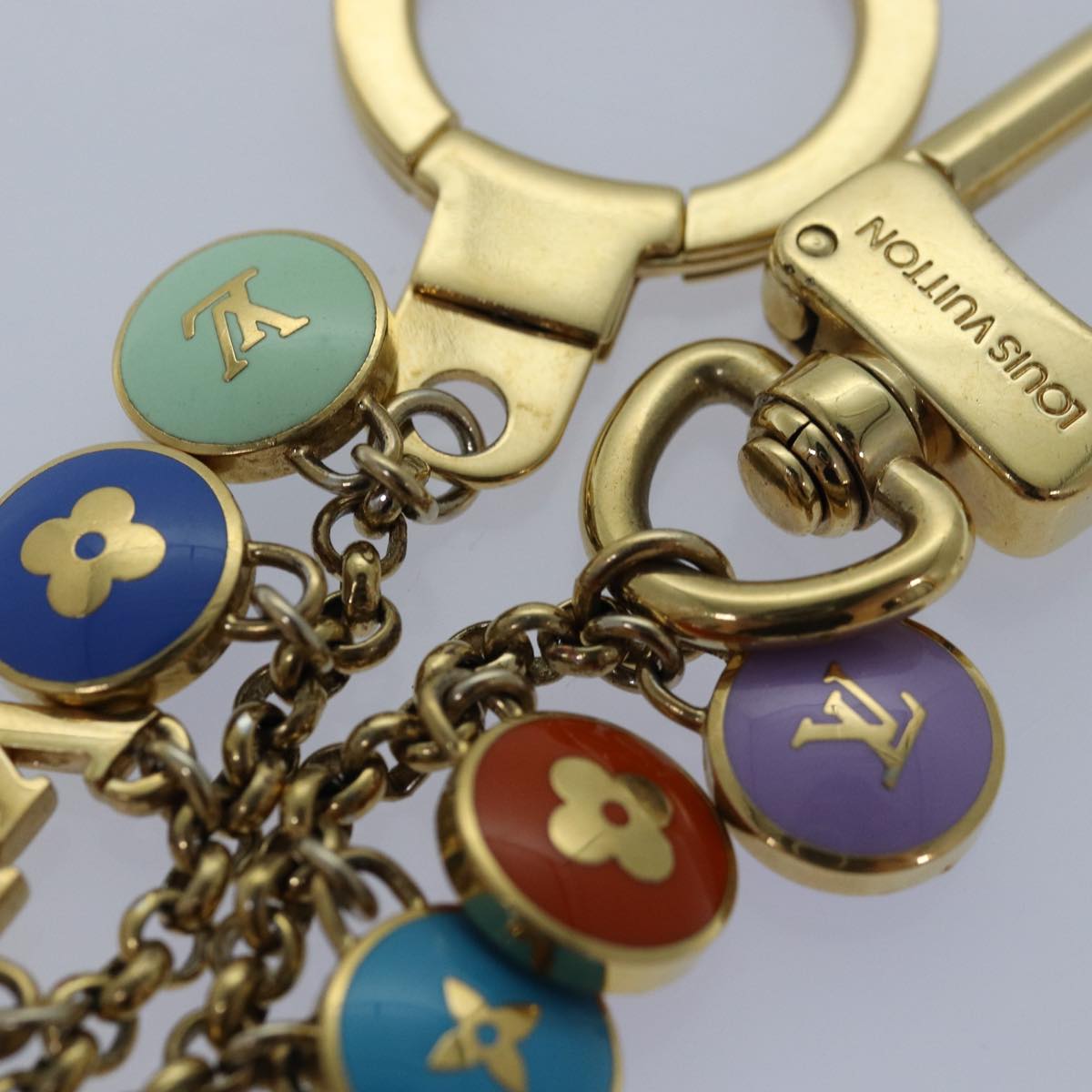 LOUIS VUITTON Monogram Porte Cles Chainne Pastilles Charm M66172 LV 78295