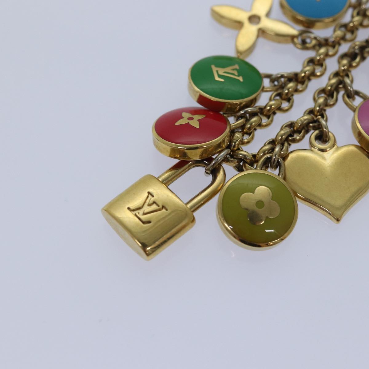 LOUIS VUITTON Monogram Porte Cles Chainne Pastilles Charm M66172 LV 78295