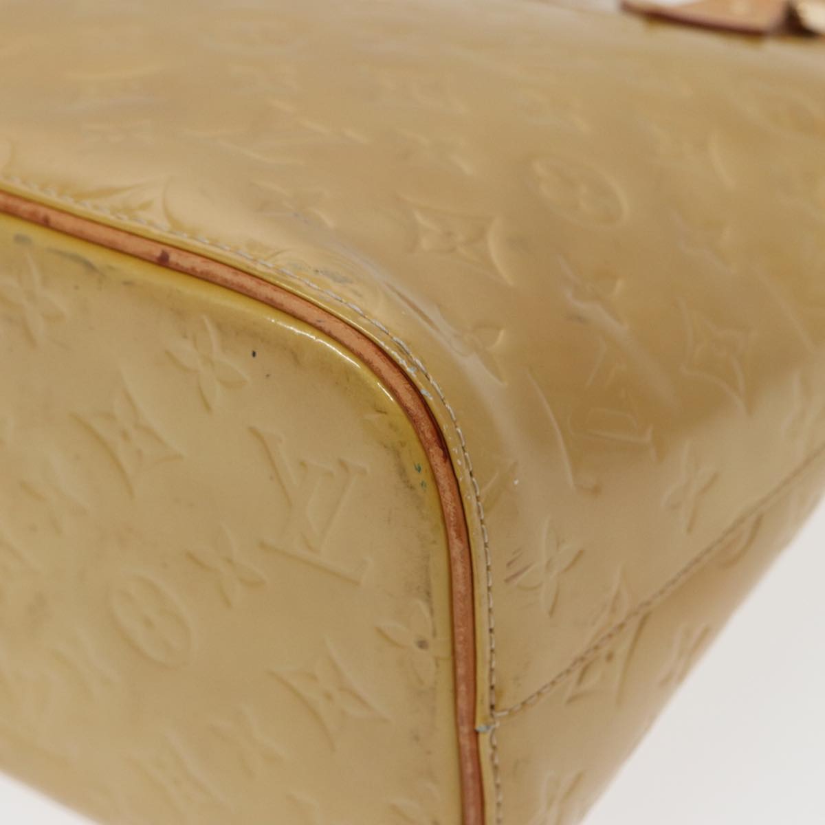 LOUIS VUITTON Monogram Vernis Houston Hand Bag Beige M91004 LV 78296