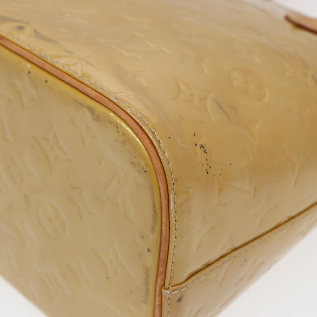 LOUIS VUITTON Monogram Vernis Houston Hand Bag Beige M91004 LV 78296