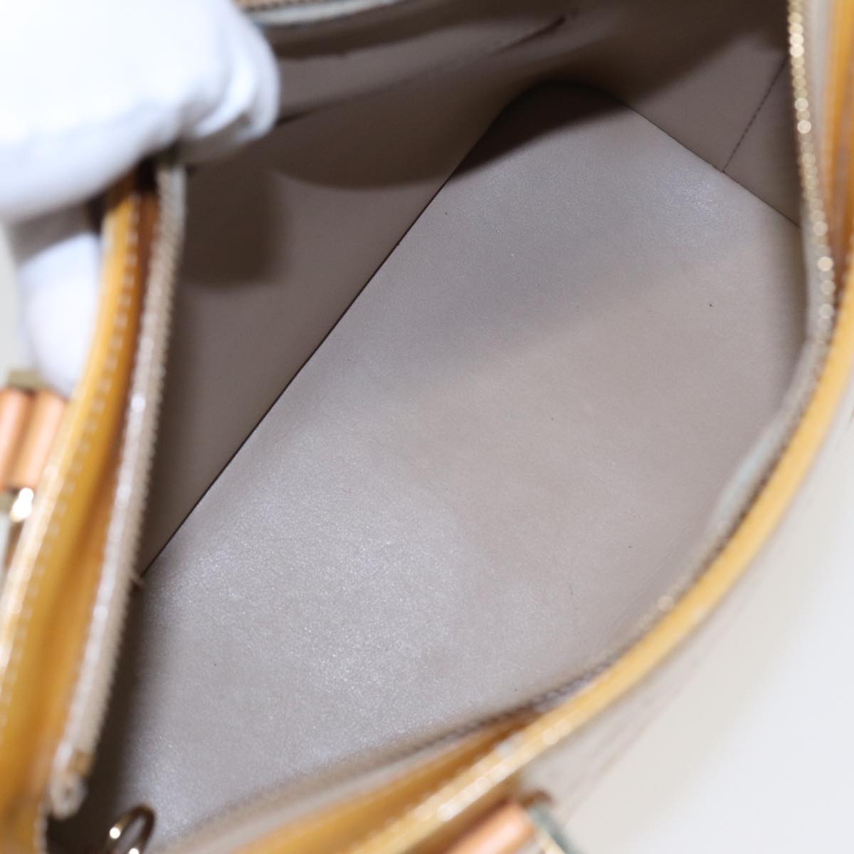 LOUIS VUITTON Monogram Vernis Houston Hand Bag Beige M91004 LV 78296