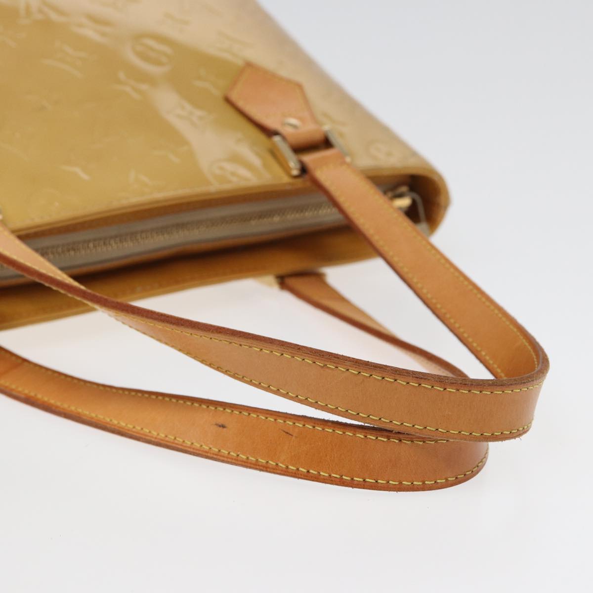 LOUIS VUITTON Monogram Vernis Houston Hand Bag Beige M91004 LV 78296