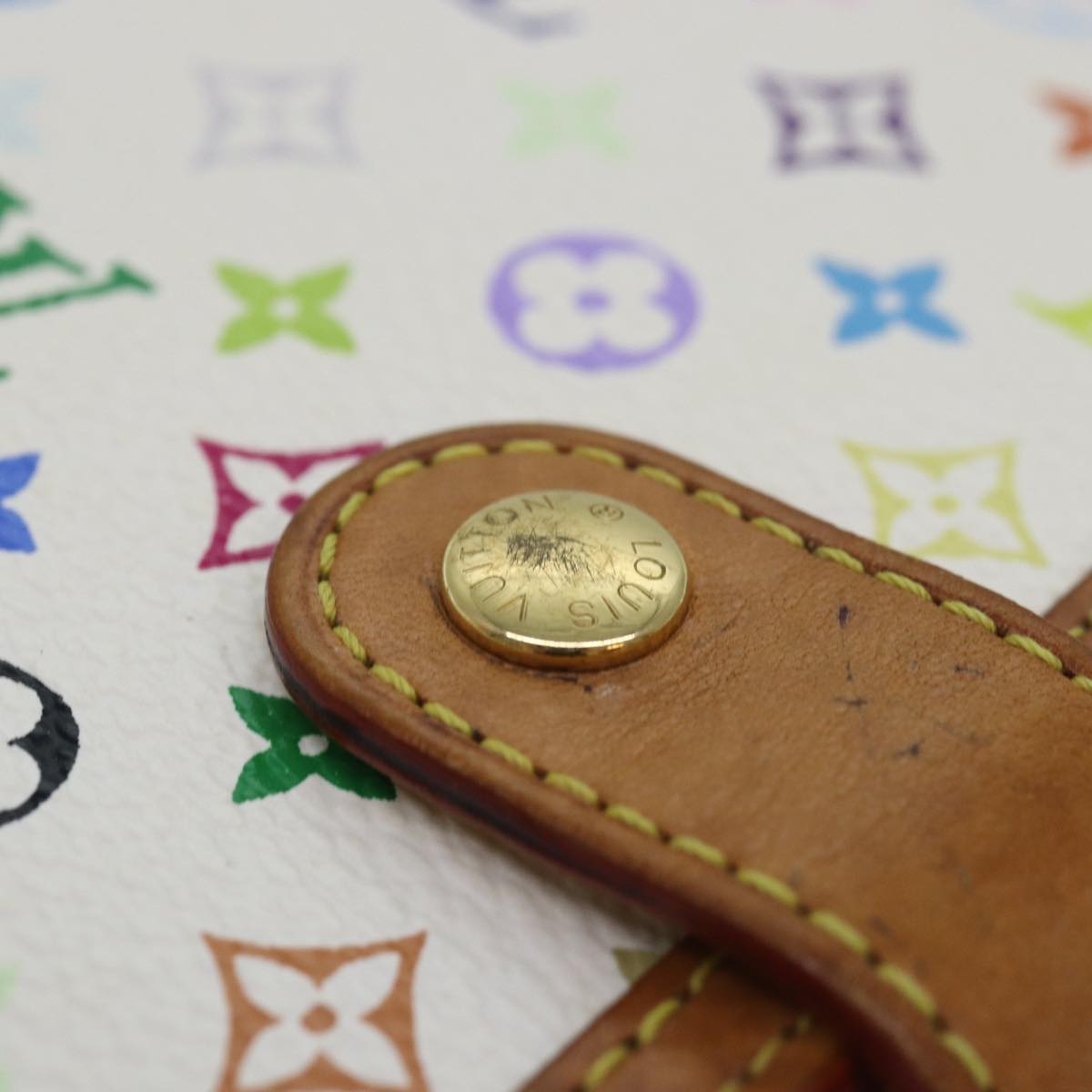 LOUIS VUITTON Multicolor Agenda PM Day Planner Cover White R21074 LV 78352