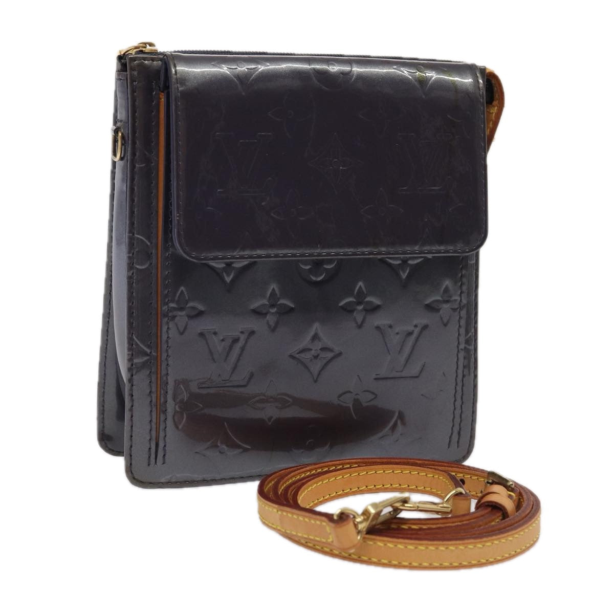 LOUIS VUITTON Monogram Vernis Motto Accessory Pouch Andigo LV 78355