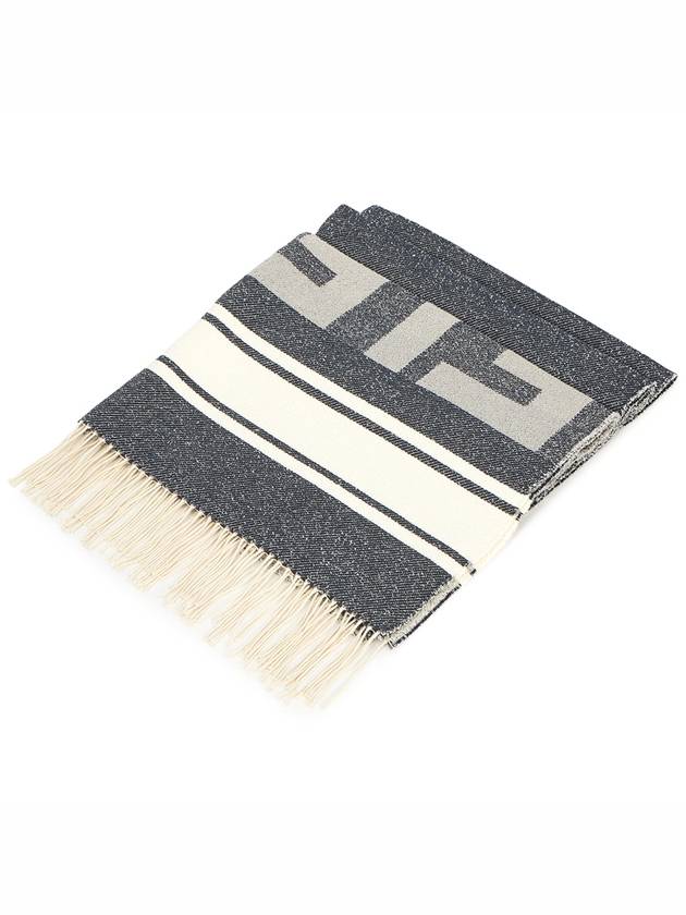 Luxury Fendi Cotton Beach Muffler Blue