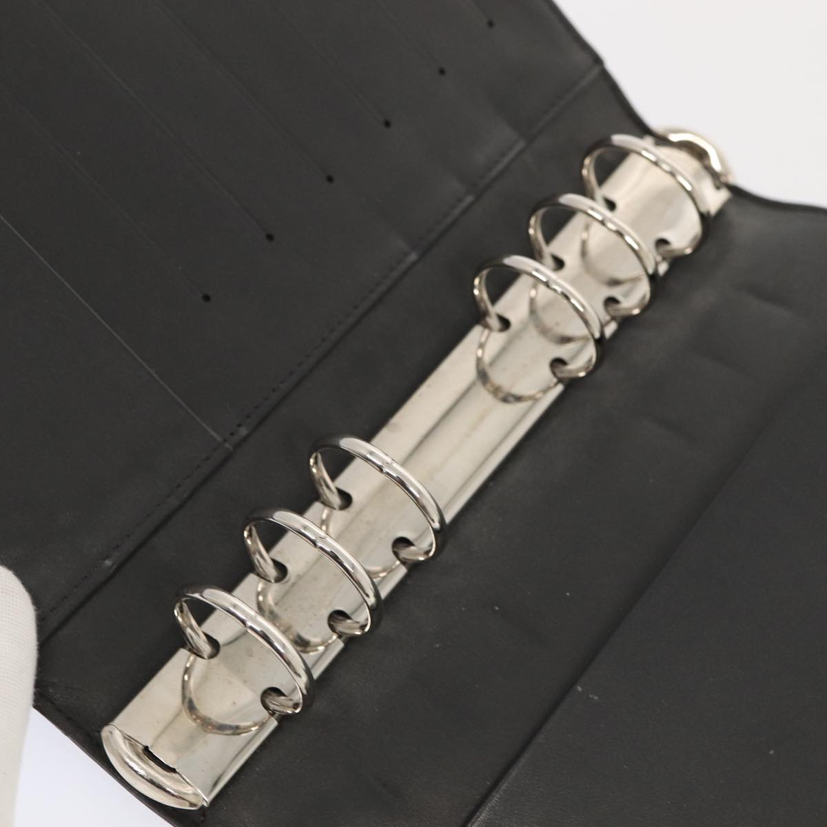 LOUIS VUITTON Monogram Mat Agenda MM Day Planner Cover Black R20925 78381